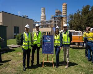 photo of executives at pelican point bess launch